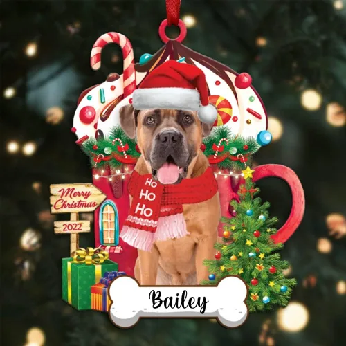 Vista 71 de Amantes de los perros de Navidad – Navidad de perros disponibles para muchos perros Shi Tzu – Adorno con forma personalizada, adorno de Navidad