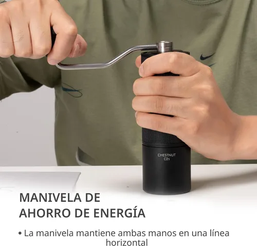Vista 5 de TIMEMORE Castaña C2S Molinillo de Café Manual de Acero Inoxidable S2C Molinillo de Café Rebaba Cónica, Capacidad 25g Molinillo de Café Manual