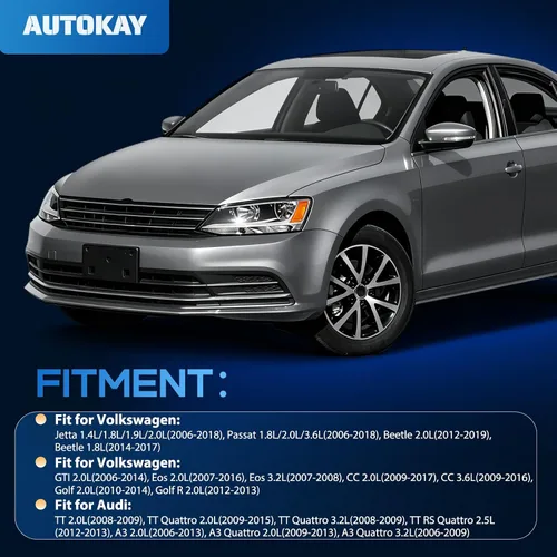 Vista 5 de AUTOKAY Ventilador de refrigeración del radiador, ventilador de condensador del radiador para Volkswagen Jetta Beetle Tiguan Golf para Audi A3 TT