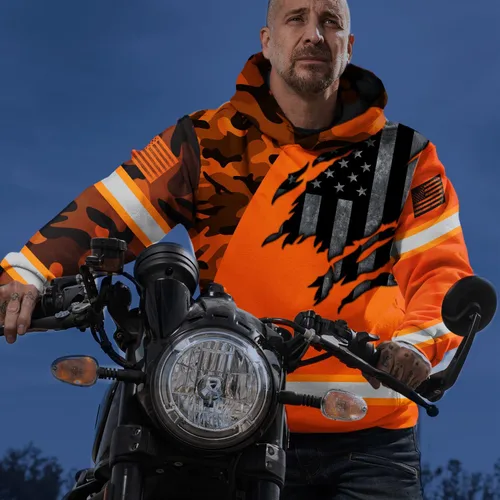 Vista 5 de Ropa de trabajo de seguridad con nombre personalizado de alta visibilidad para trabajadores, corredores, camioneros, patrióticos