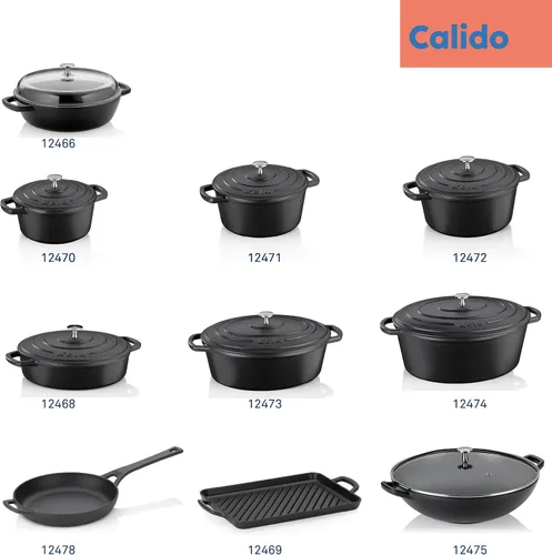 Vista 8 de Kela Calido - Cacerola redonda (hierro fundido, 2,5 L), color negro