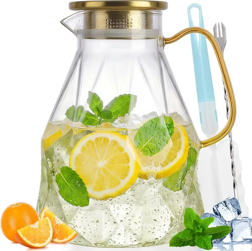 Vista 10 de Jarra de vidrio, jarra de agua de 74.4 oz con tapa