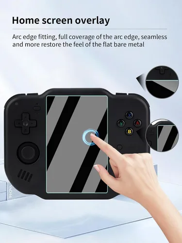 Vista 4 de Protector de pantalla para consola de juegos portátil Magicx Zero 40, dureza 9H resistente al tacto, transparente HD, sin burbujas, con kit de fácil