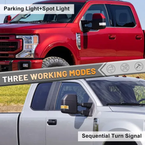 Vista 5 de Lámpara LED de Marcador de Espejo Lateral para Ford F150 F250 F350 F450 F550 2018-2022 2023 2024 2025 Super Duty Switchback Luz de Conducción