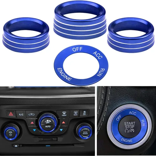 Vista 2 de para Challeger - Interruptor de señal de giro del aire acondicionado, anillo de perilla de volumen del centro automático compatible con Dodge