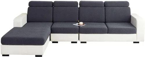 Vista 12 de MBROS Fundas de cojín para sofá modular en forma de L, funda de cojín elástica para silla, sofá biplaza, protector de muebles, tela jacquard