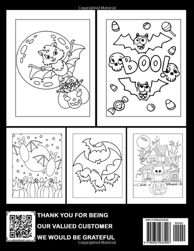 Vista 2 de Halloween Bat Coloring Book Fabulous Coloring Pages With Unique Illustrations Ideal Gift For All Ages Relaxation And Stress Relief
