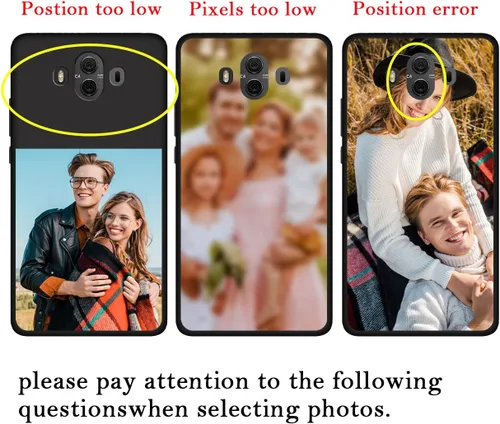 Vista 3 de Funda de teléfono personalizada para Huawei Mate 10, funda protectora de TPU suave contra arañazos, color negro