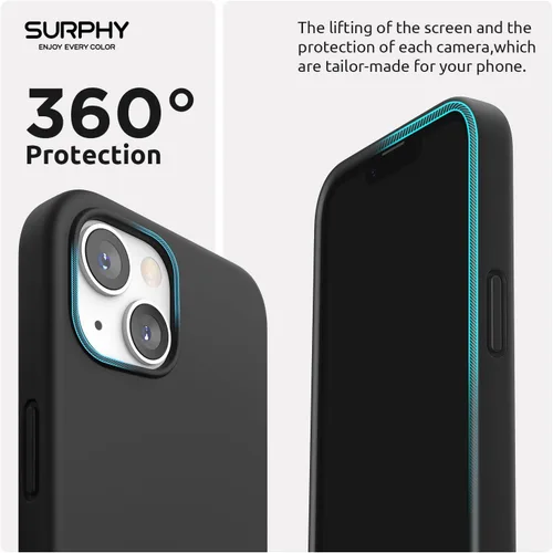 Vista 3 de SURPHY Funda magnética diseñada para iPhone 13 Mini, compatible con MagSafe (versión 2021 de 5.4 pulgadas), funda de silicona líquida con forro