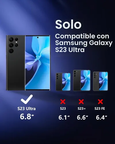 Vista 2 de Reemplazo de pantalla OLED para Galaxy S23 Ultra con marco y herramientas Negro