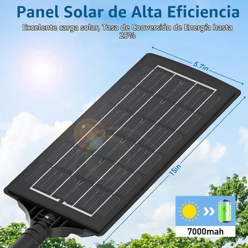 Vista 4 de K4 - Luces solares de 200 W para exteriores, impermeables, 6500 K, luces de calle solares para exteriores, 12000 lúmenes, gran angular con sensor