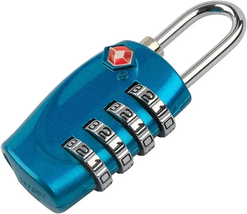 Vista 3 de Combinación de cerraduras de equipaje de viaje aprobadas por la TSA de 4 dígitos para maletas (azul-4 unidades)