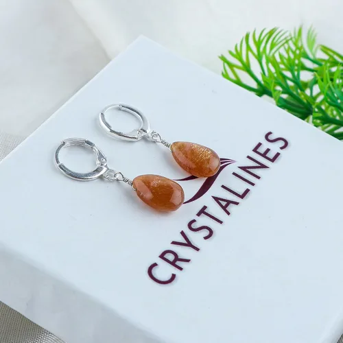 Vista 86 de Aretes de aro de cristal afganita natural Piedras afganas de alto grado Aretes chapados en plata Gota lisa Joyas de piedras preciosas hechas