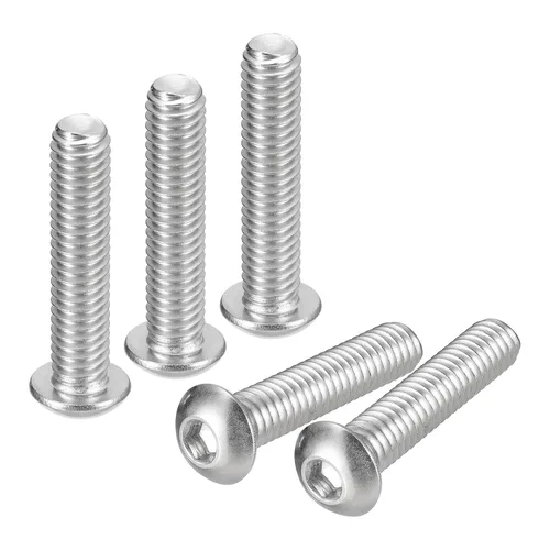 Vista 20 de uxcell Tornillos de cabeza de botón de 1/4-20x1, 25 piezas de tornillos hexagonales de acero inoxidable 304, tornillos de rosca completa