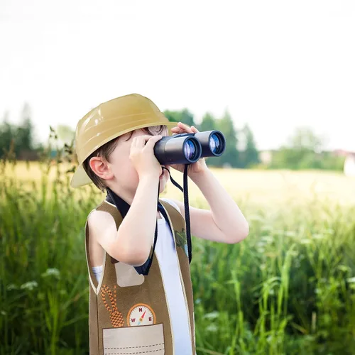 Vista 2 de Geyoga 24 piezas de disfraces de explorador de safari para niños, incluye 8 chalecos de safari y 8 bolsas de plástico para sombreros, traje