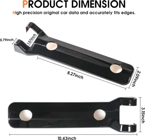 Vista 2 de Cubierta de bisagra de puerta trasera para puerta trasera, accesorios exteriores, decoración para Ford Bronco 2021, 2022, 2023, 2024, 2025 Negro