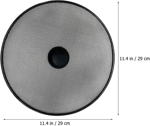Vista 2 de Luxshiny Pantalla de salpicaduras de acero inoxidable para sartén de malla de 11.4 in, cubierta de tapa de olla de cocina, protector contra