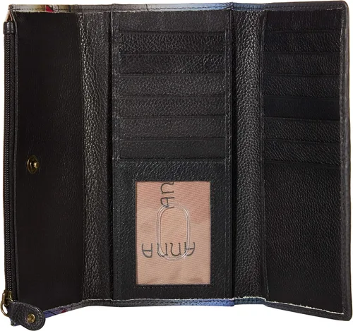 Vista 4 de Anna by Anuschka - Cartera de piel pintada a mano para mujer Multi talla única