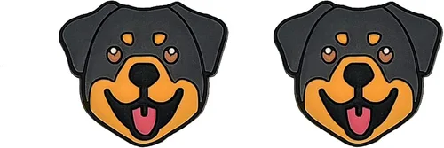 Vista 2 de Rottweiler Rottie Dog Bone - Juego de 4 dijes para zapatos de perro y cachorro para zuecos, zapatos, sandalias, lentes y más, juego de 4 piezas