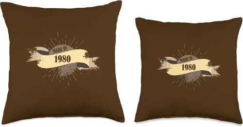 Vista 3 de Made in 1980 Birthday Vintage Retro Throw Pillow