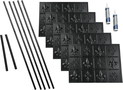 Vista 21 de FASÄDE Fleur de Lis - Kit decorativo de vinilo para salpicaduras de 15 pies cuadrados, color blanco brillante