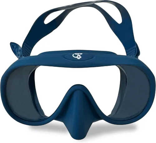 Vista 14 de Spartacus Frameless Dive Mask, Ultra-Clear Low-Iron Glass, Wide View, Low Volume, 100% Silicone Skirt