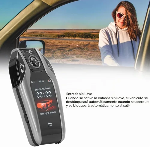 Vista 2 de Ymiko Universal TK800+ Llave inteligente con pantalla táctil LCD, llave remota sin llave para automóvil, control remoto para todos los botones