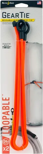 Vista 21 de Nite IZE Gear Tie Loopable, el original lazo de goma reutilizable con lazo integrado resistente, 12 pulgadas, negro, paquete de 2, fabricado