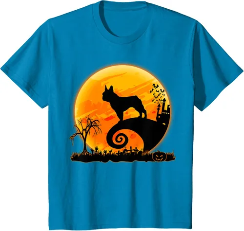 Vista 91 de Camiseta divertida de disfraz de Halloween para perro y luna de Bulldog francés, Negro, S
