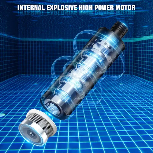 Vista 6 de Bomba de agua sumergible para batería Makita de 18 V, 635 GPH 100 W, bomba de transferencia de agua inalámbrica para tina, estanque, jardín