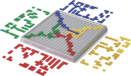 Vista 4 de Mattel Games Blokus XL Juegos de mesa para noche familiar, juegos de cerebro para 2 a 4 jugadores, tablero y piezas de gran
