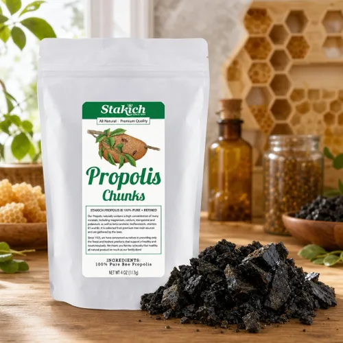 Vista 5 de Stakich Trozos de propóleo de abeja - Puro, Natural - 4 oz