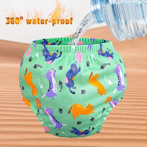 Vista 5 de Max Shape Ropa interior de goma impermeable para niños pequeños, ropa interior de entrenamiento de plástico para niños pequeños, cubierta de goma