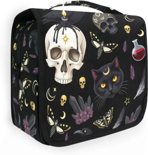 Vista 25 de MNSRUU Hanging Toiletry Bag Bats Satellites Skulls and Trees Travel Makeup bag for Toiletries Portable Travel Toiletry Organizer Cosmetic Bags with