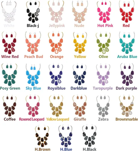 Vista 2 de Firstmeet Collar grueso de burbujas con pendientes para mujer