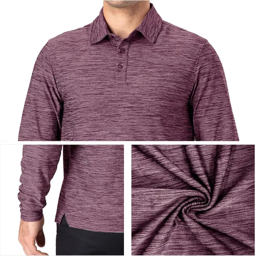 Vista 24 de NAVISKIN Camisas polo para hombre, de secado rápido, UPF 50, manga larga y corta, que absorben la humedad