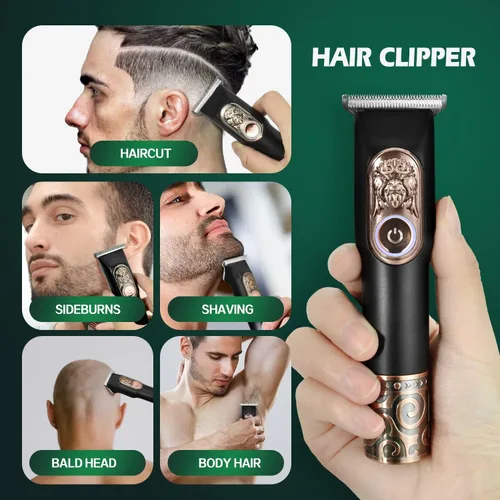 Vista 2 de DSP® Recortadora de barba para hombres, recortadora de pelo profesional con cuchilla en T, cortadora de pelo sin huecos, hoja de 0.000 in, peines