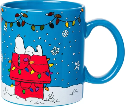 Vista 3 de Silver Buffalo Peanuts Featuring Snoopy Racing Team Finish Line 3D Sculpted Handle Ceramic Mug, 20 Ounces