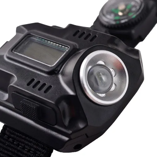 Vista 3 de Brújula de la antorcha LED táctico LED recargable al aire libre deporte reloj de pulsera