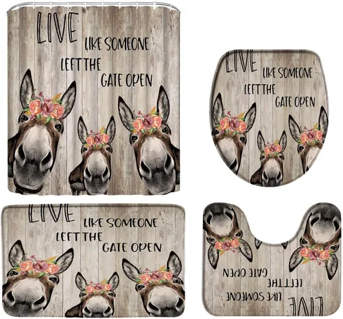 Vista 17 de Juego de 4 cortinas de ducha asiáticas japonesas para baño, gato asiático, divertido, retro, chino, tradicional, pintura de tinta, arte de mariposa