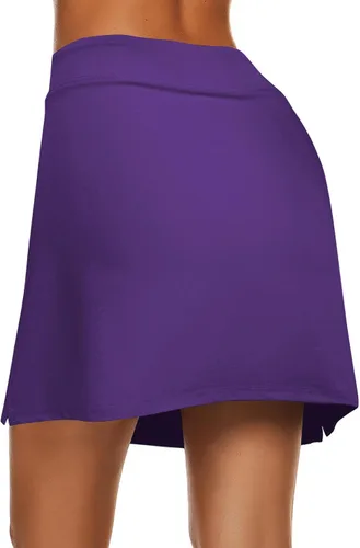 Vista 5 de Ekouaer - Falda pantalón para mujeres, ligera, deportiva, para correr, jugar tenis, golf y entrenamiento