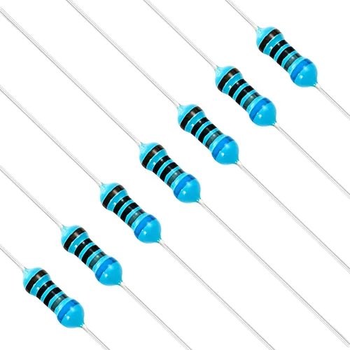 Vista 7 de Chanzon 100 piezas 1 Ω ohm Resistencia 1/4 W (0.25 W) Resistencia fija de película metálica 0.01 ±1% Tolerancia 1R MF Resistencias de agujero
