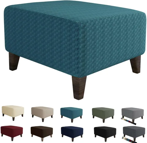 Vista 10 de MAXIJIN Fundas para otomano de jacquard, fundas protectoras para taburete plegable, protector de muebles, funda suave y gruesa rectangular