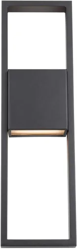 Vista 3 de WAC Lighting dweLED, Archetype 24in LED centrada en luz de pared interior y exterior 3000K en negro