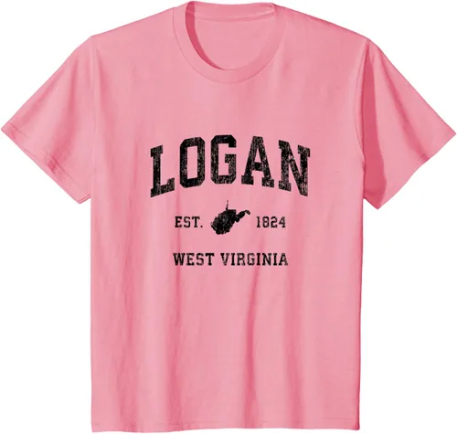 Vista 13 de Logan West Virginia WV - Camiseta deportiva clásica negra, Gris