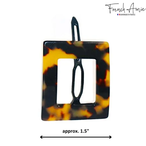 Vista 4 de French Amie Squared Tokyo - Pasador de pelo pequeño hecho a mano, acetato de celuloide, sin metal, para mujer