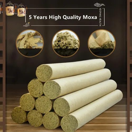 Vista 4 de Rolls Pure Moxa Rolls para moxibustión suave Moxa Sticks Moxa Pole (10)