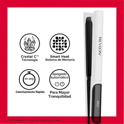 Vista 5 de REVLON Crystal C + plancha digital de cerámica para el cabello, brillo de larga duración y menos encrespamiento, (1 pulgada)