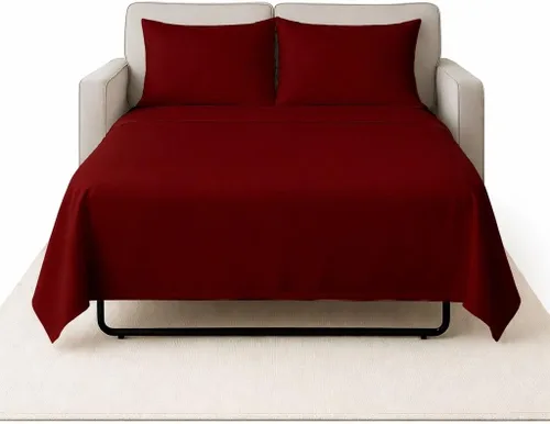Vista 18 de Cottingon Sábanas individuales de 4 piezas para sofá cama individual, sábanas de sofá 100% microfibra cepillada, se adapta fácilmente a colchones