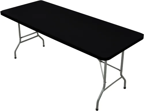 Vista 27 de Mantel Cuadrado Elástico Ajustable, Cubierta de Mesa de Poliéster Resistente al Viento, Mantel Resistente a Rayones y Lavable para Mesas Plegables